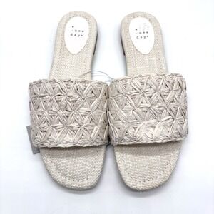 Womens‎ Ariella Woven Slide Sandals Off White Size 10 NWT Memory Foam-A New Day